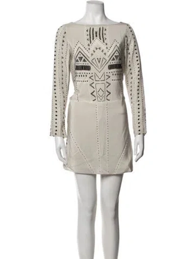 Pre-owned Tibi Silk Mini Dress In Neutrals