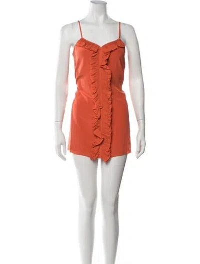 Pre-owned Tibi Silk Mini Dress In Orange