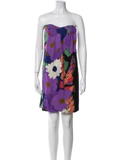 Pre-owned Tibi Silk Mini Dress In Purple