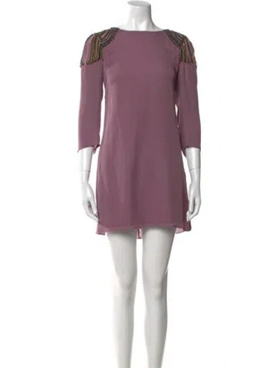 Pre-owned Tibi Silk Mini Dress In Purple