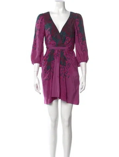 Pre-owned Tibi Silk Mini Dress In Purple
