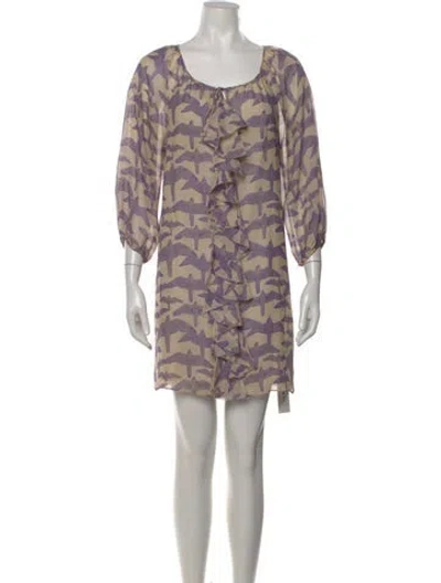 Pre-owned Tibi Silk Mini Dress In Purple