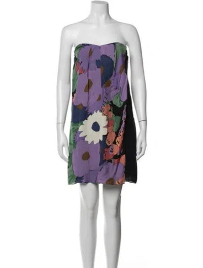 Pre-owned Tibi Silk Mini Dress In Purple