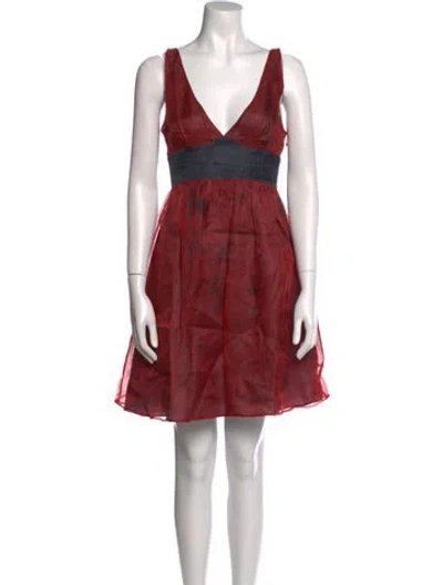 Pre-owned Tibi Silk Mini Dress In Red