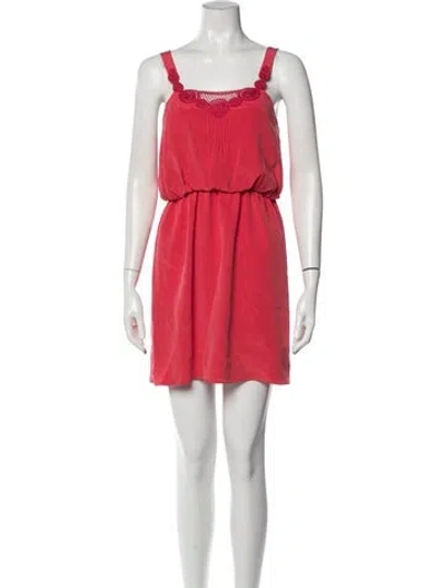 Pre-owned Tibi Silk Mini Dress In Red