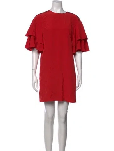 Pre-owned Tibi Silk Mini Dress In Red
