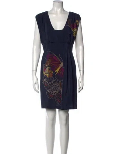 Pre-owned Tibi Silk Mini Dress W/ Tags In Blue