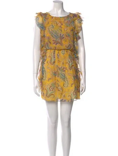 Pre-owned Tibi Silk Mini Dress W/ Tags In Yellow