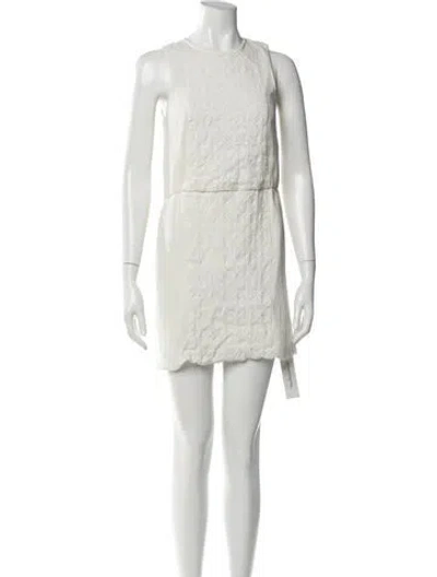 Pre-owned Tibi Silk Mini Dress In White