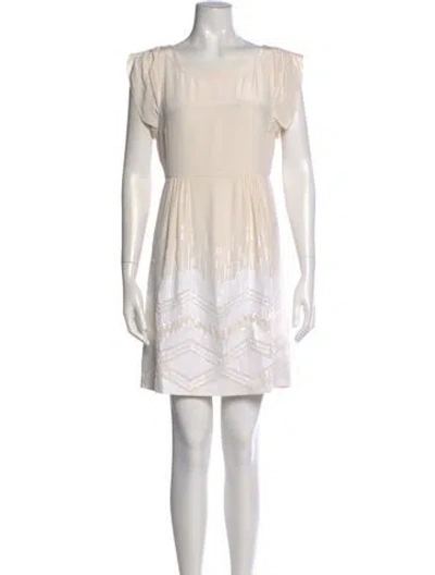 Pre-owned Tibi Silk Mini Dress In White