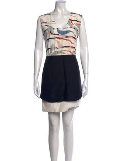 Pre-owned Tibi Silk Mini Dress In White