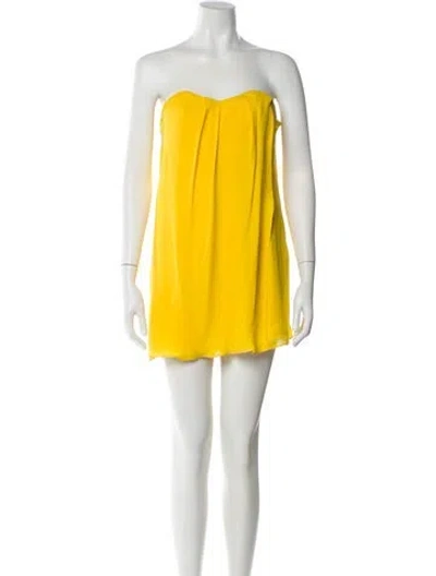 Pre-owned Tibi Silk Mini Dress In Yellow