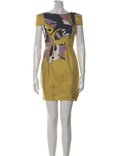 Pre-owned Tibi Silk Mini Dress In Yellow