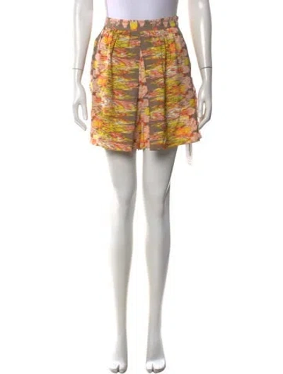 Pre-owned Tibi Silk Mini Shorts In Yellow