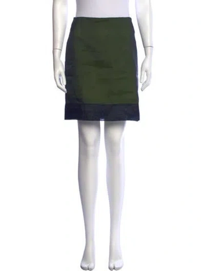 Pre-owned Tibi Silk Mini Skirt W/ Tags In Green
