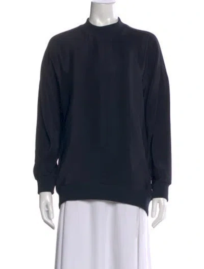 Pre-owned Tibi Silk Mock Neck Sweatshirt In Black