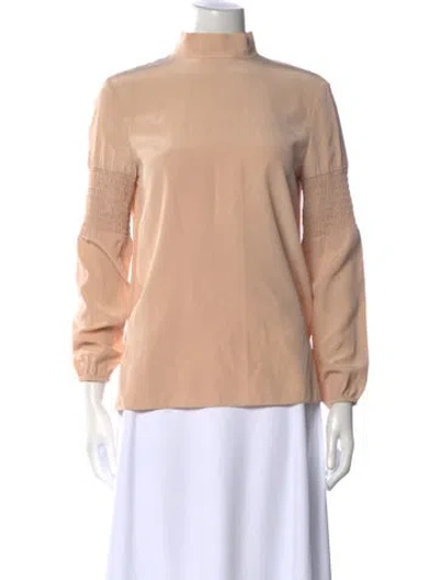 Pre-owned Tibi Silk Mock Neck Sweatshirt In Pink