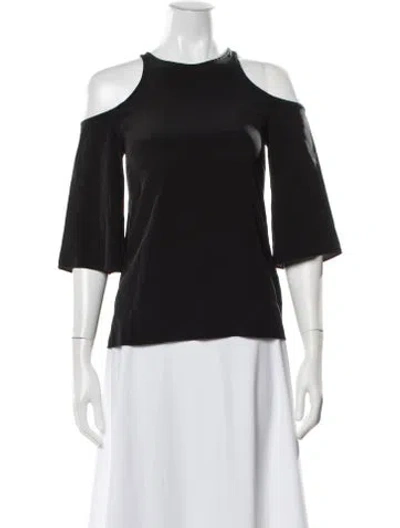 Pre-owned Tibi Silk Off-the-shoulder Top In Black
