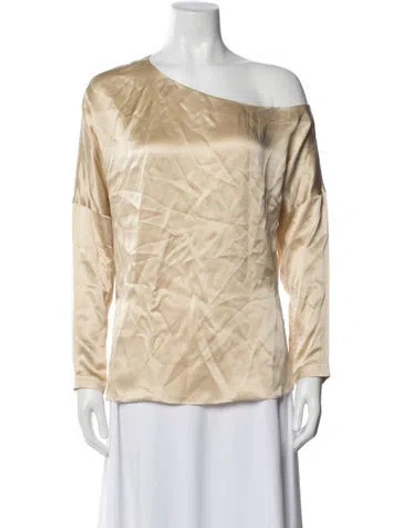 Pre-owned Tibi Silk Off-the-shoulder Top In Neutral
