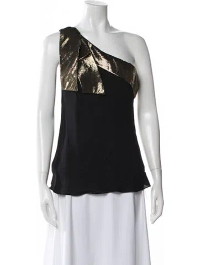 Pre-owned Tibi Silk One-shoulder Blouse In Blue