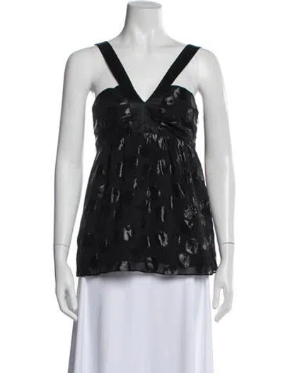 Pre-owned Tibi Silk Patterned Blouse In Black