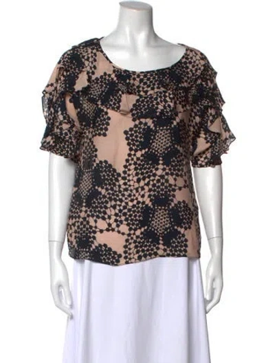 Pre-owned Tibi Silk Patterned Blouse In Multi