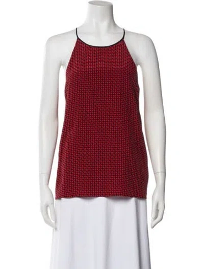 Pre-owned Tibi Silk Patterned Top In Red