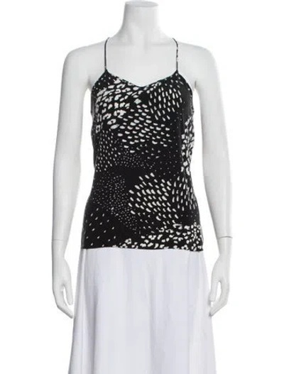 Pre-owned Tibi Silk Polka Dot Print Top In Black
