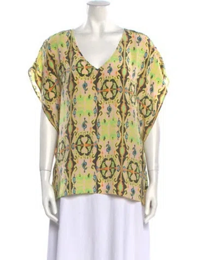 Pre-owned Tibi Silk Printed Blouse In Pink