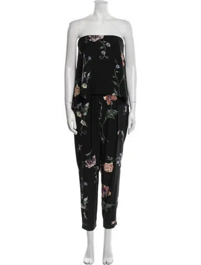 Pre-owned Tibi Silk Printed Jumpsuit In Black