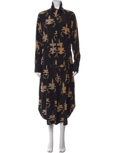 Pre-owned Tibi Silk Printed Jumpsuit In Black