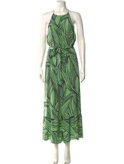 Pre-owned Tibi Silk Printed Jumpsuit In Green