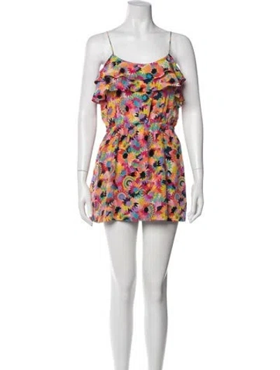 Pre-owned Tibi Silk Printed Romper In Pink