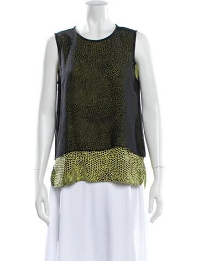 Pre-owned Tibi Silk Printed Top In Black