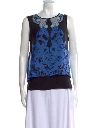 Pre-owned Tibi Silk Printed Top In Black
