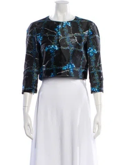 Pre-owned Tibi Silk Printed Top In Black