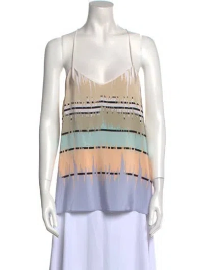 Pre-owned Tibi Silk Printed Top In Blue