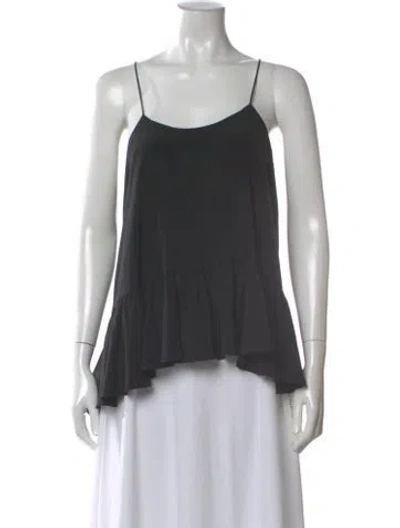 Pre-owned Tibi Silk Scoop Neck Blouse In Gray