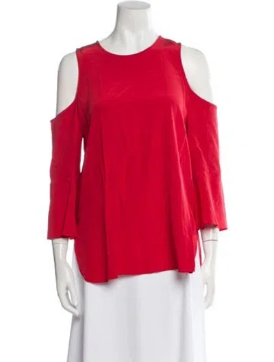 Pre-owned Tibi Silk Scoop Neck Blouse W/ Tags In Orange