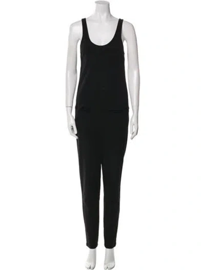 Pre-owned Tibi Silk Scoop Neck Jumpsuit In Black