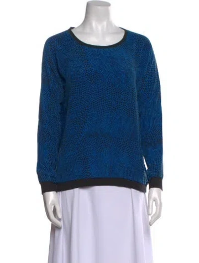 Pre-owned Tibi Silk Scoop Neck Sweatshirt In Blue