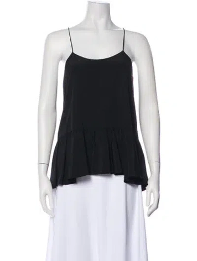 Pre-owned Tibi Silk Scoop Neck Top In Black