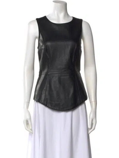 Pre-owned Tibi Silk Scoop Neck Top In Black