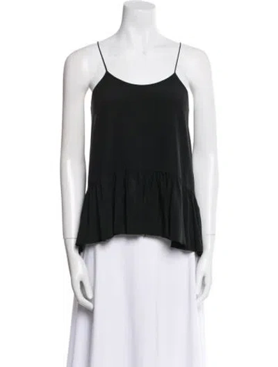 Pre-owned Tibi Silk Scoop Neck Top In Black