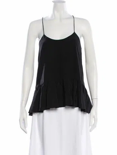 Pre-owned Tibi Silk Scoop Neck Top In Black