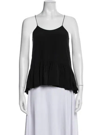 Pre-owned Tibi Silk Scoop Neck Top In Black