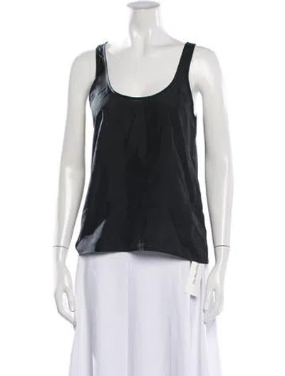 Pre-owned Tibi Silk Scoop Neck Top In Black