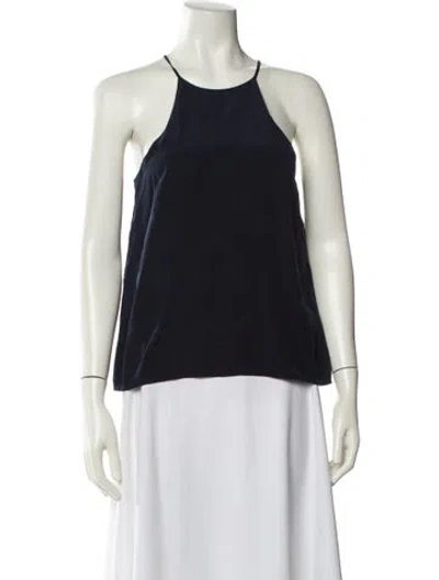 Pre-owned Tibi Silk Scoop Neck Top In Blue