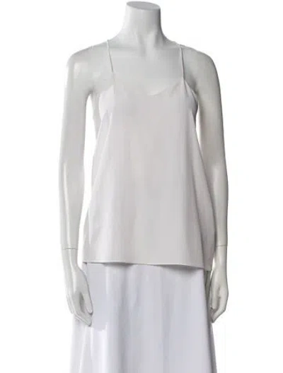Pre-owned Tibi Silk Scoop Neck Top In Neutral