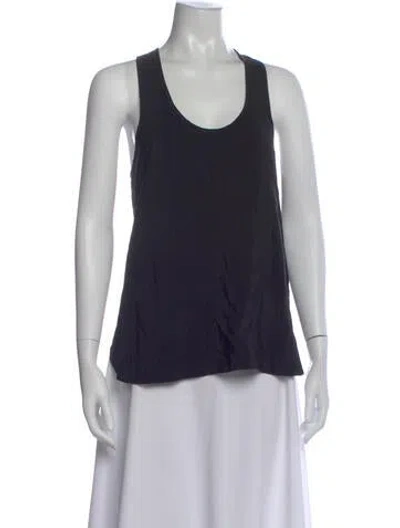 Pre-owned Tibi Silk Scoop Neck Top W/ Tags In Black